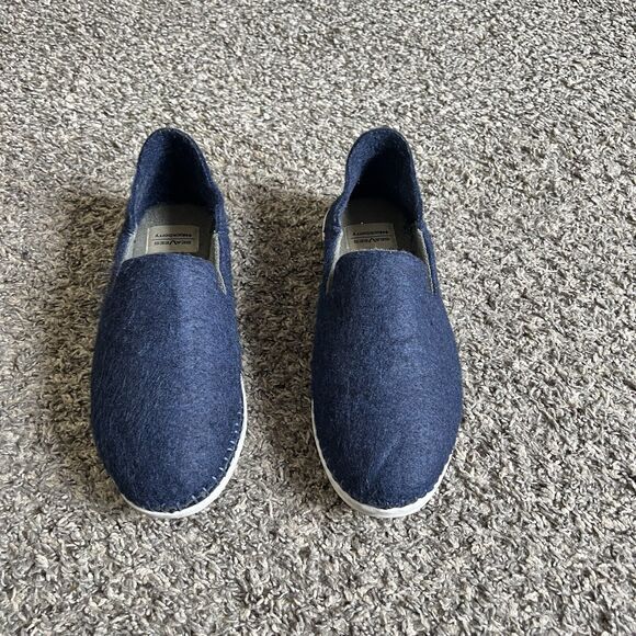 SeaVees Huckberry Stag Slipper Slip On Felted Wool Deck Shoes Blue Mens Size 8 - Picture 1 of 9